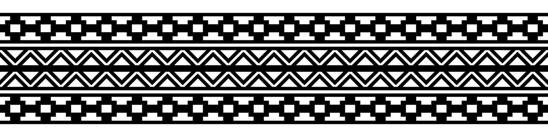 Abstract Navajo Aztec Pattern on Ethnic Tribal Retro Fabric with Border. vector