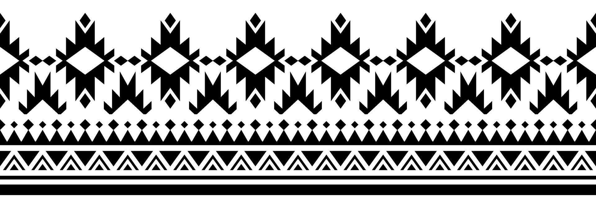 Seamless Geometric Border in Vintage Ethnic Aztec Native American Decoration Style. vector