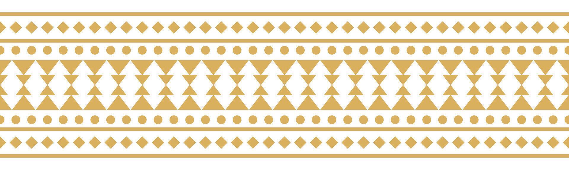 Retro embroidery pattern with ethnic tribal aztec navajo border elements. vector