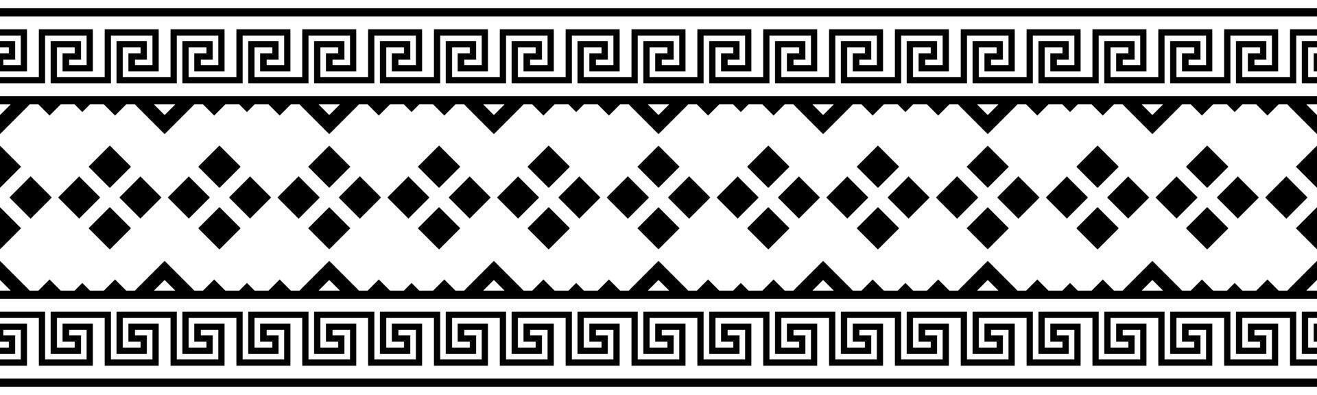 Retro Ornament in Traditional Ethnic Aztec Border Design. vector