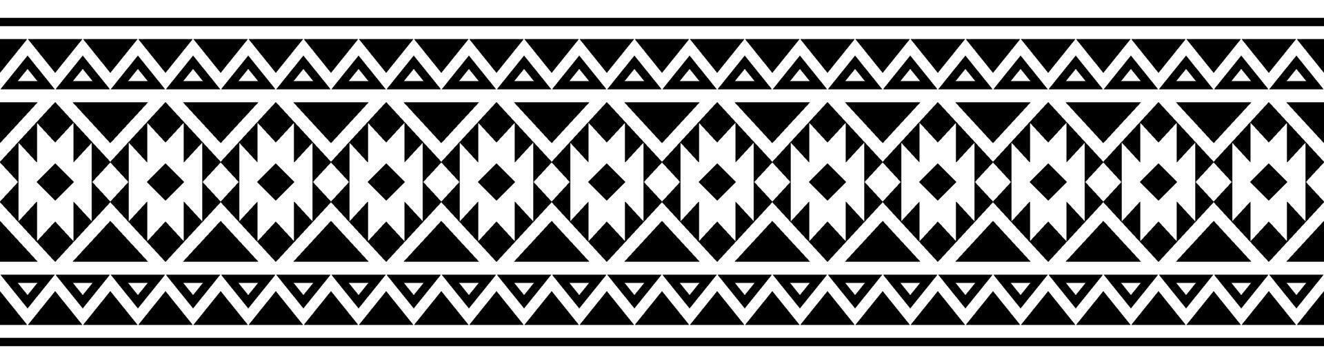 Antique embroidery in ethnic style with aztec border and navajo tribal patterns. vector
