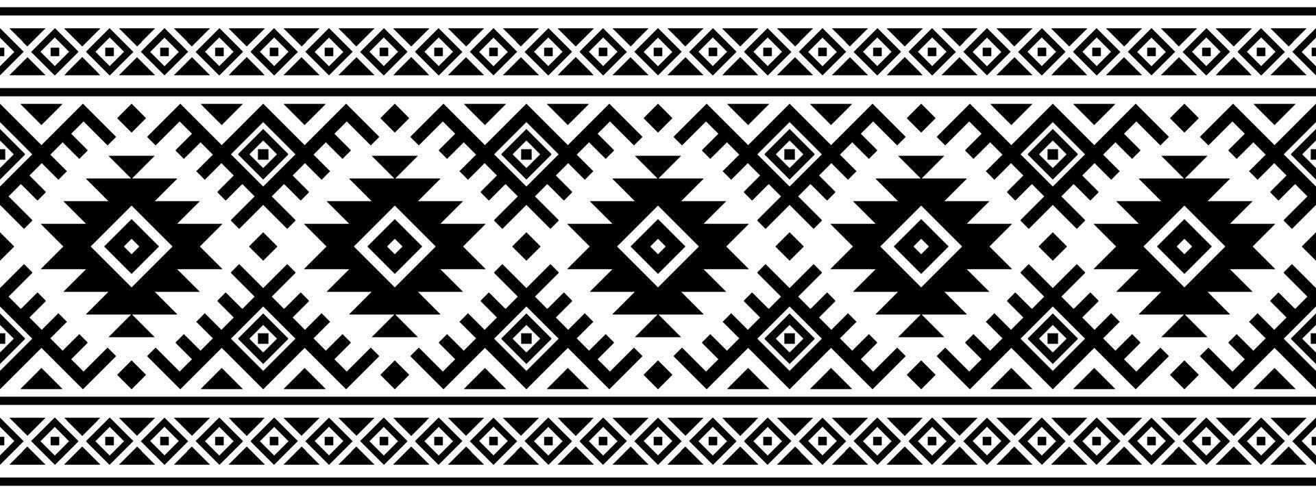 Seamless Border Element with Ethnic Aztec Native American Retro Decor Style. vector