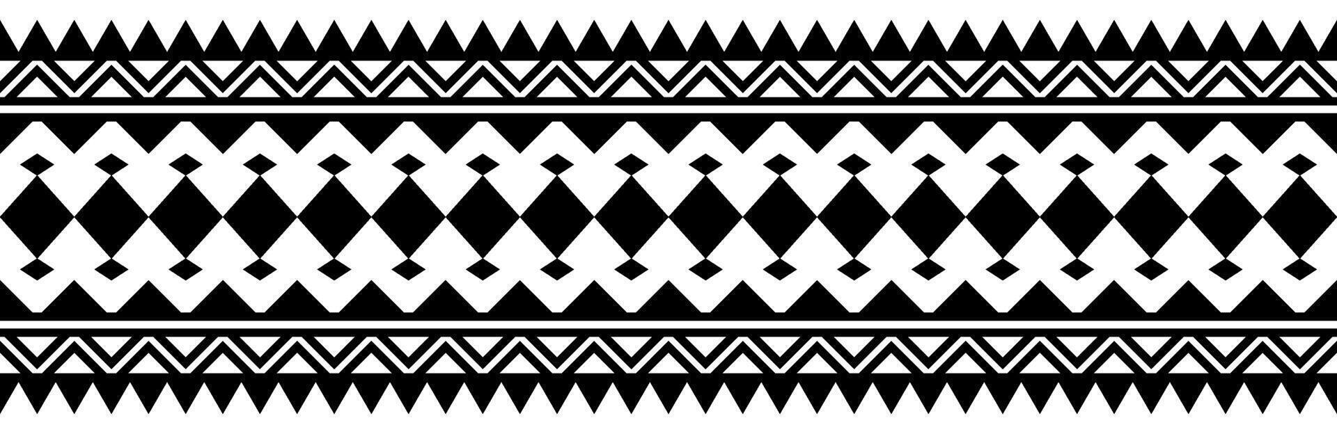 Ornamental border design with ethnic tribal navajo and aztec embroidery. vector