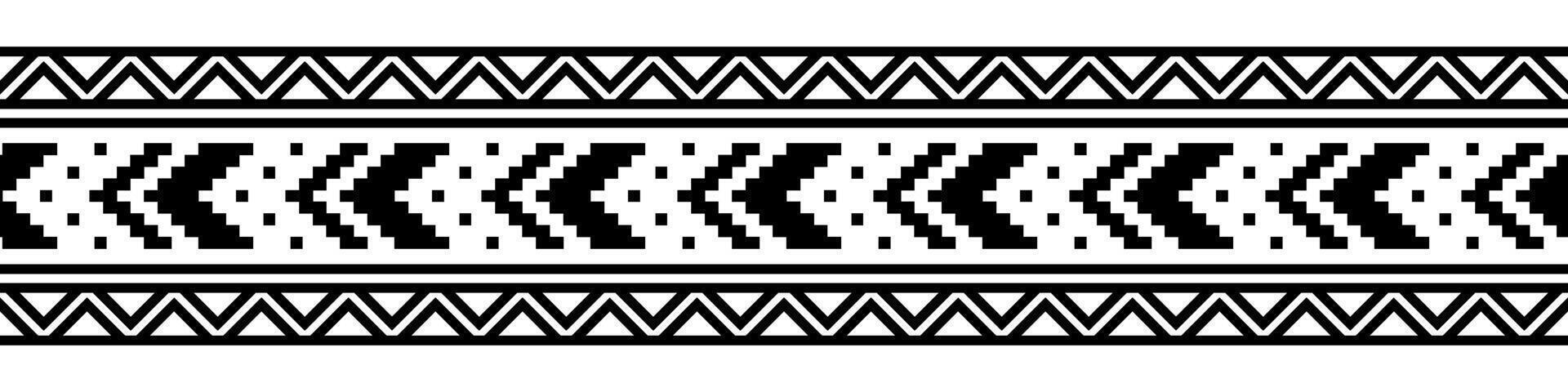 Decorative embroidery in vintage textile with aztec tribal navajo ethnic border. vector