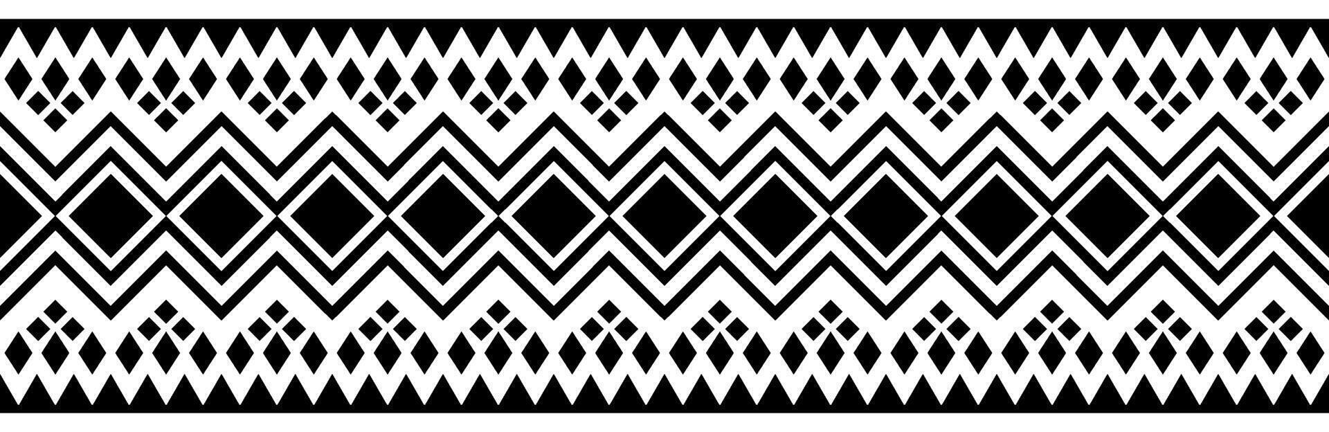 Ethnic Textile Design with Aztec Ornament and Retro Traditional Border Decor. vector
