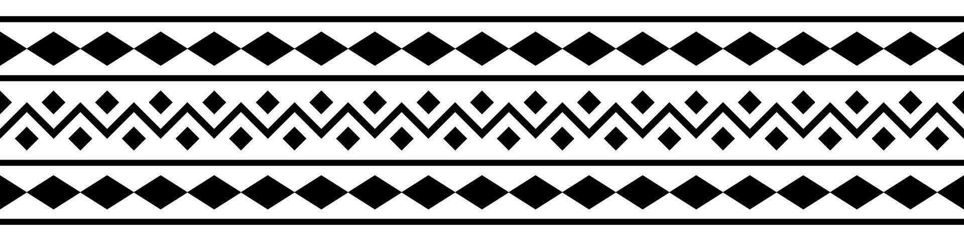 Graphic tribal embroidery border in vintage ethnic style with aztec and navajo motifs. vector