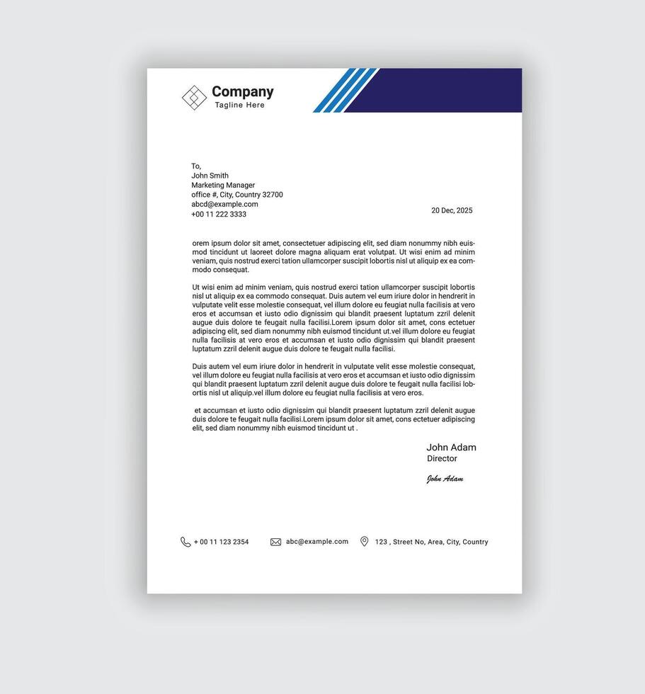 corporate modern letterhead design template. creative modern letterhead design template for your business. letterhead, letterhead, simple minimal letterhead design. vector