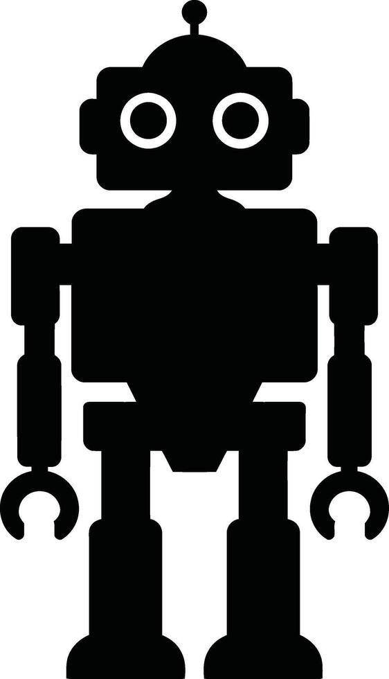 Silhouette of a futuristic robot. vector