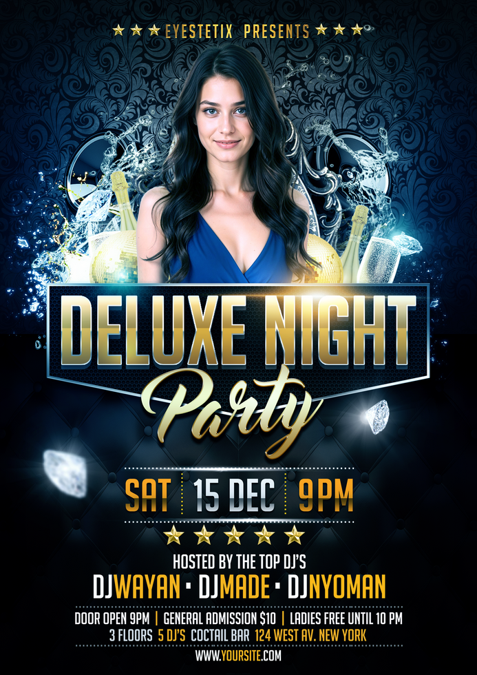 Deluxe Night Party Flyer Event psd