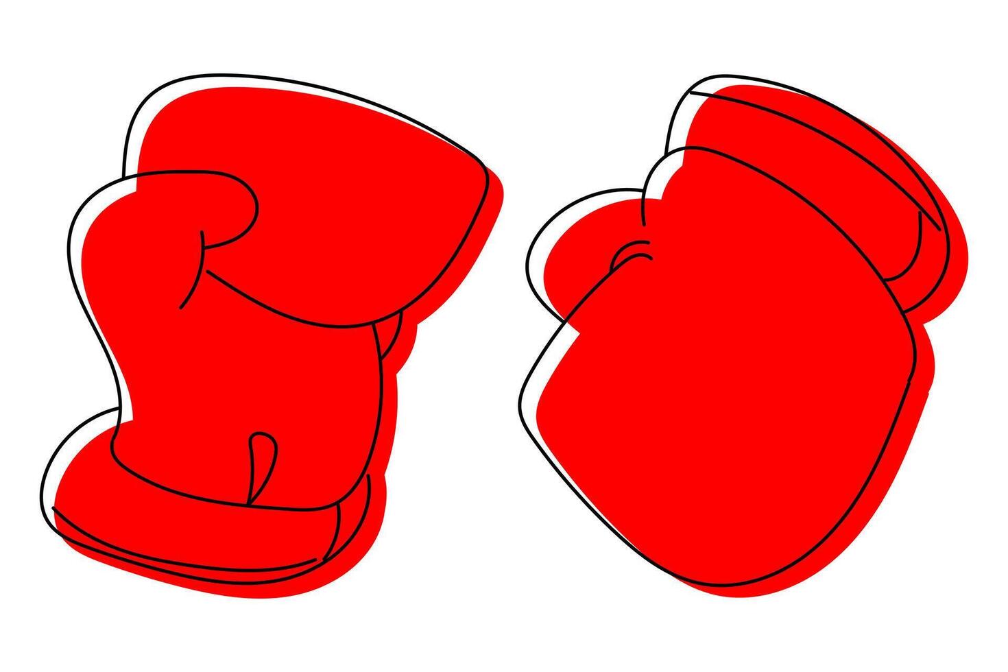 Red boxing gloves hand drawn illustration. vector
