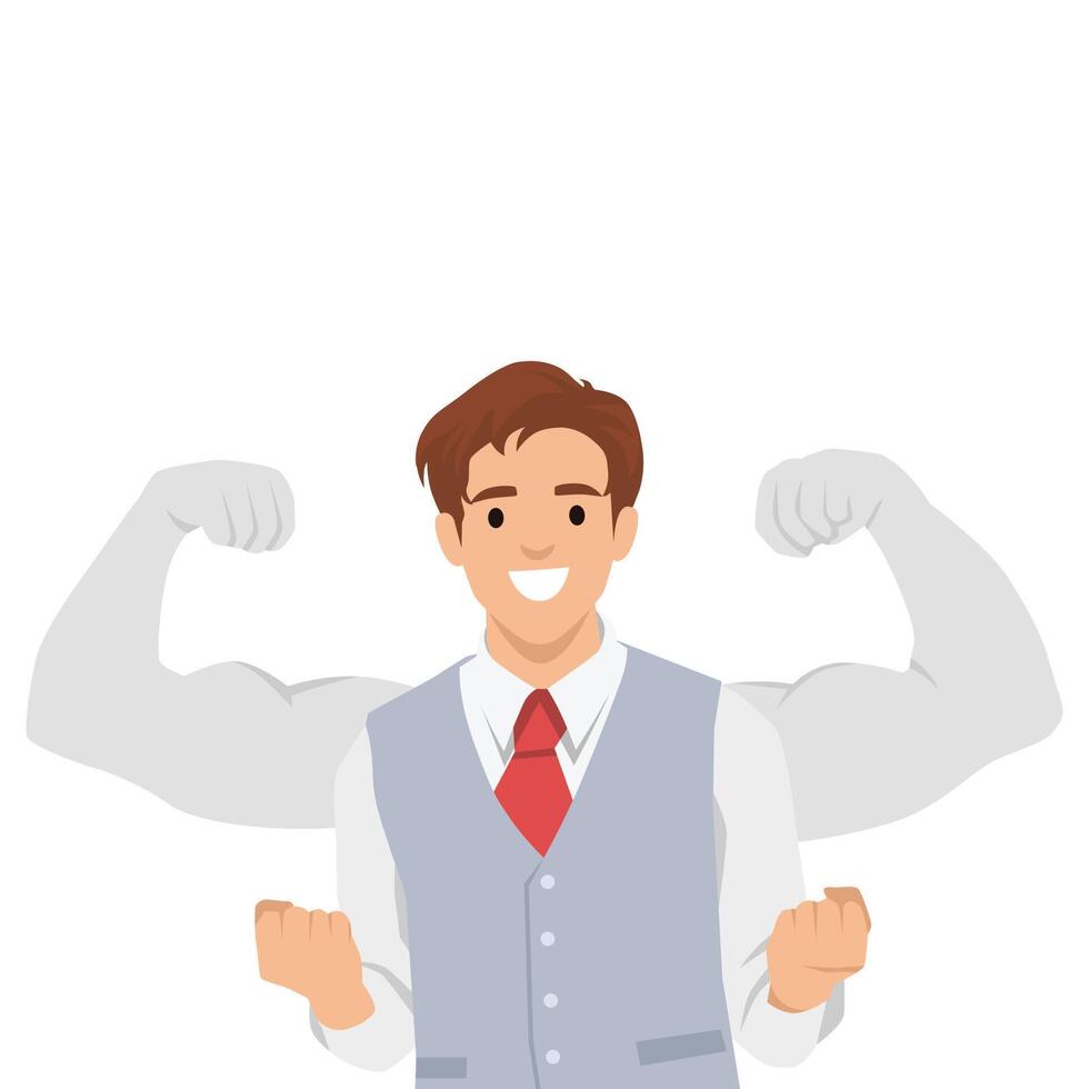 Confident Man with Inner Strength. vector