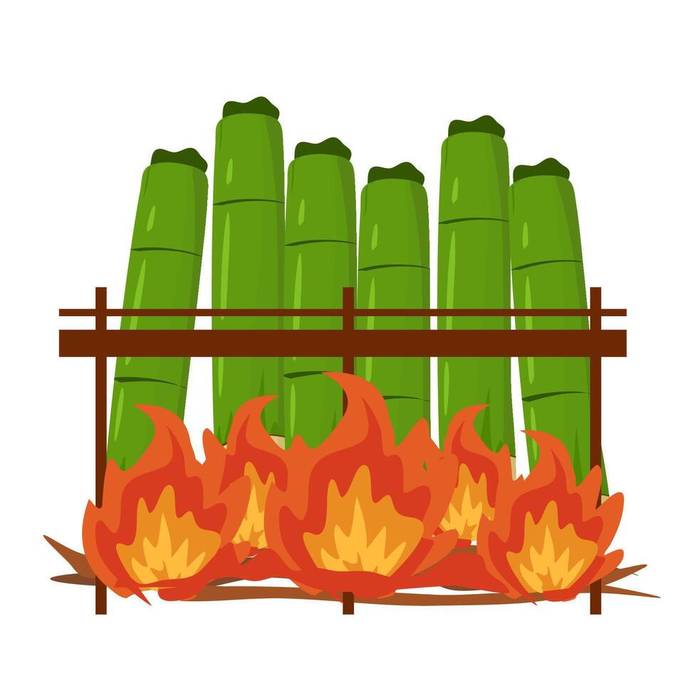 Lemang illustration Eid clipart vector