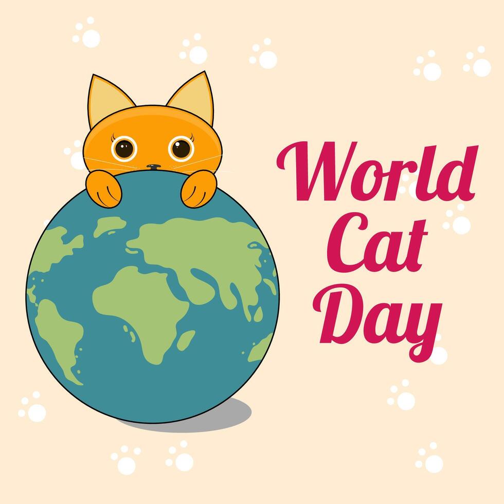 World cat day background. vector