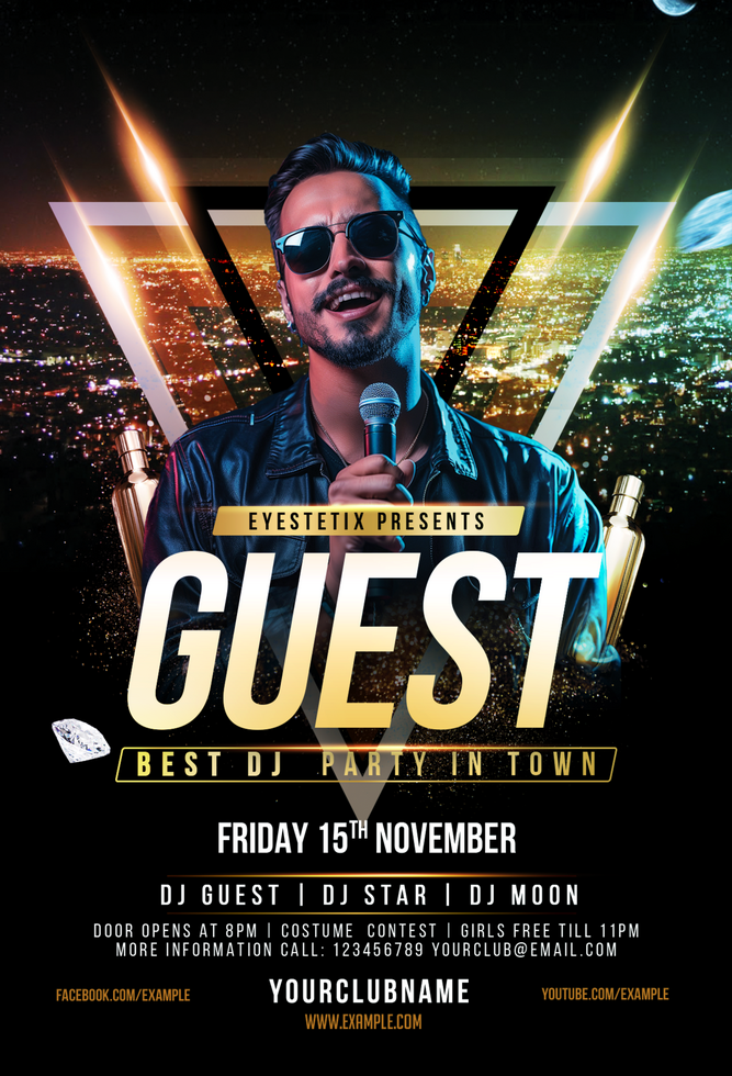 Guest DJ Party Event Flyer psd