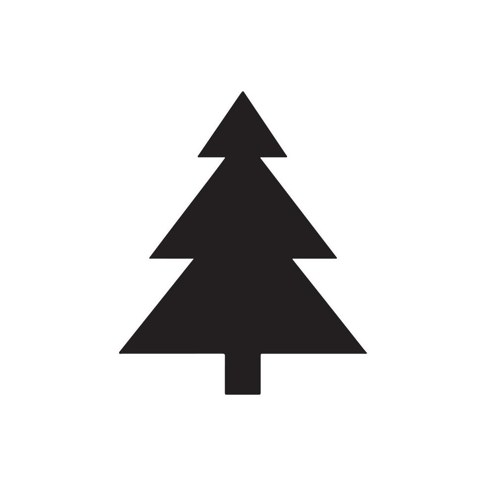 A simple black silhouette of a christmas tree on a plain white background vector