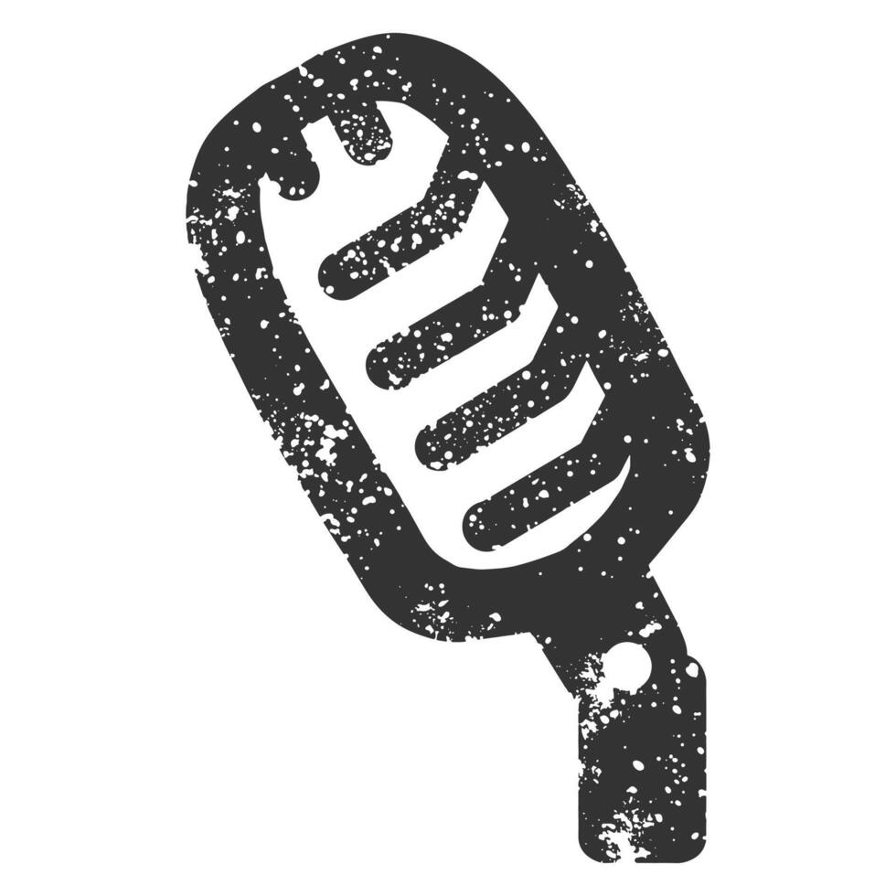 Microphone graffiti with grunge texture vector
