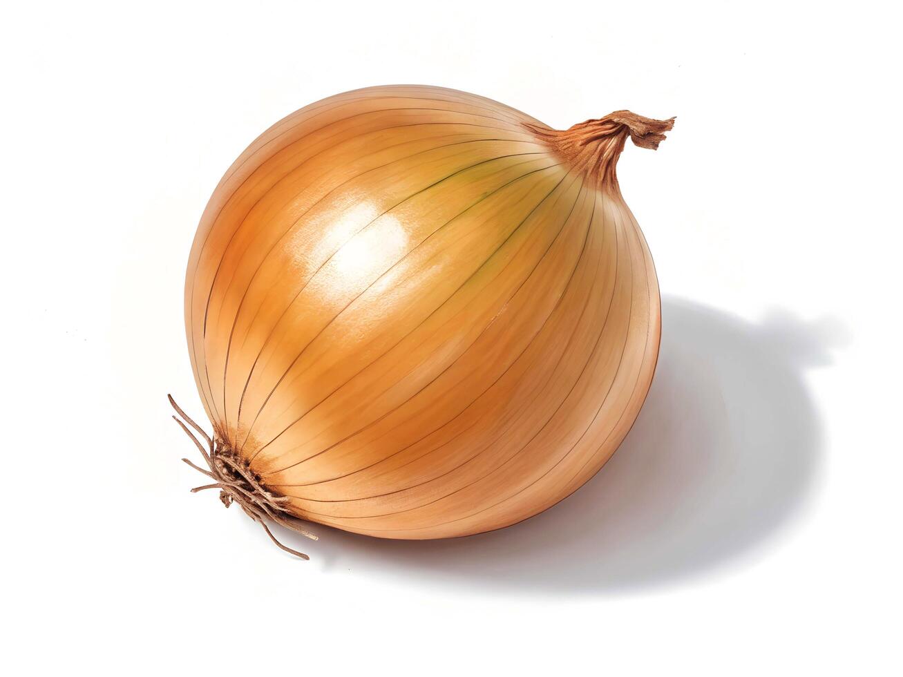 One Ripe onion isolated on White Background photo