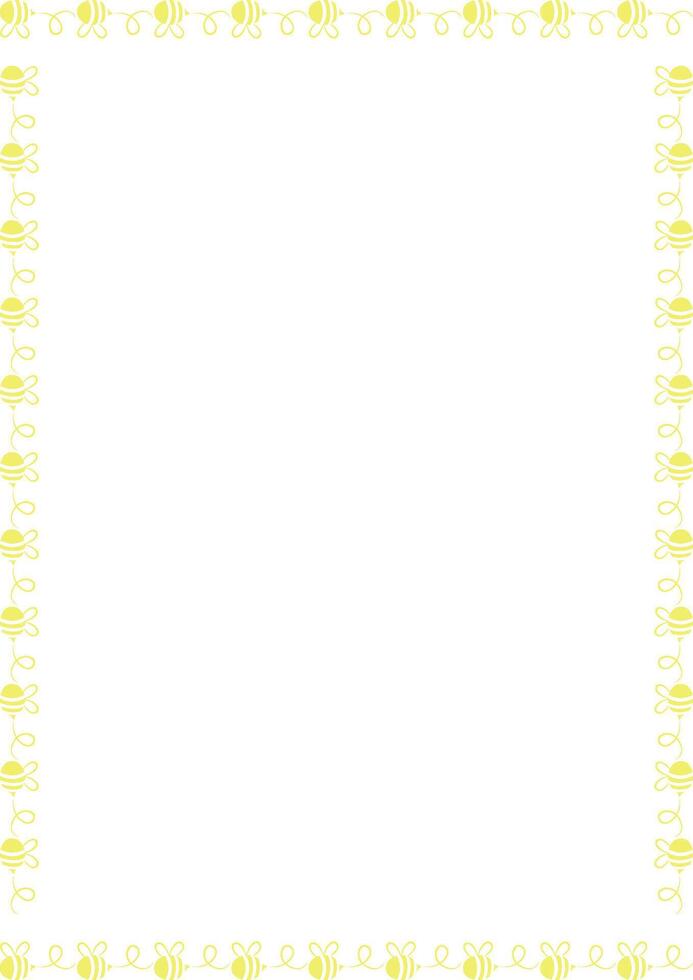 Frame of cute honey bee animal. Honey bee illustration. Insect with empty space for your text vector