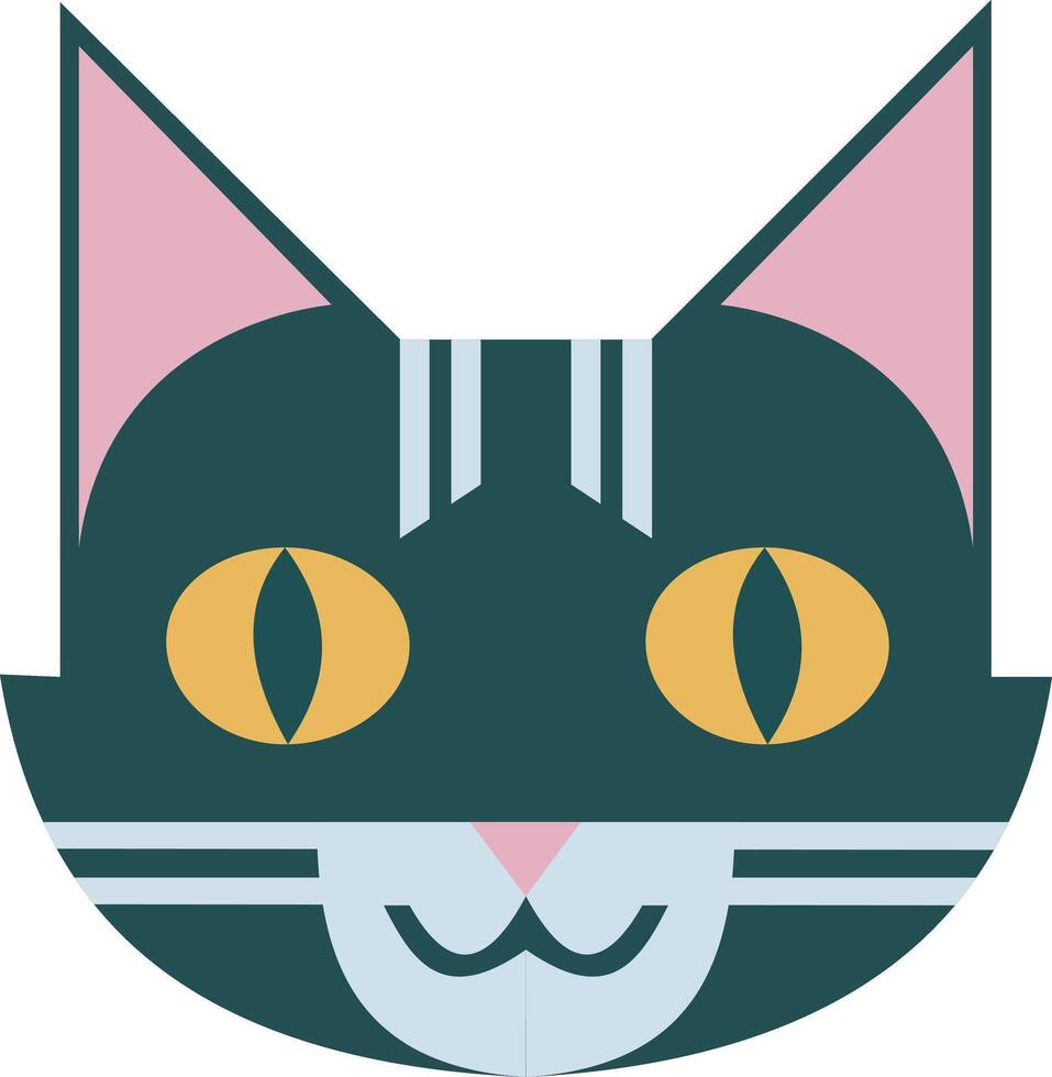 simple logo of a cat with shapes vector