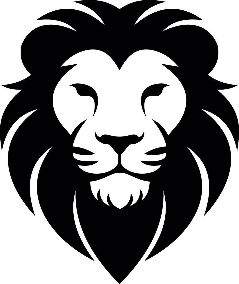 A modern, minimal and sleek lion face logo vector