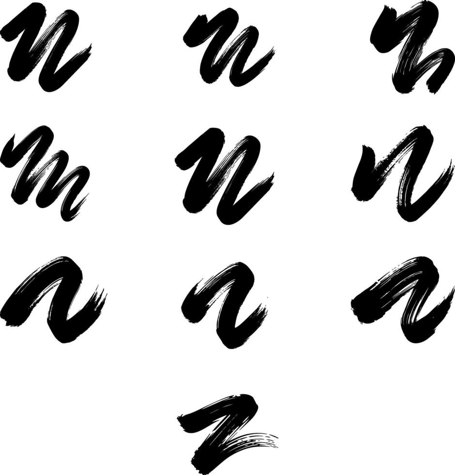 A high-quality black brush stroke with a slight arc. vector