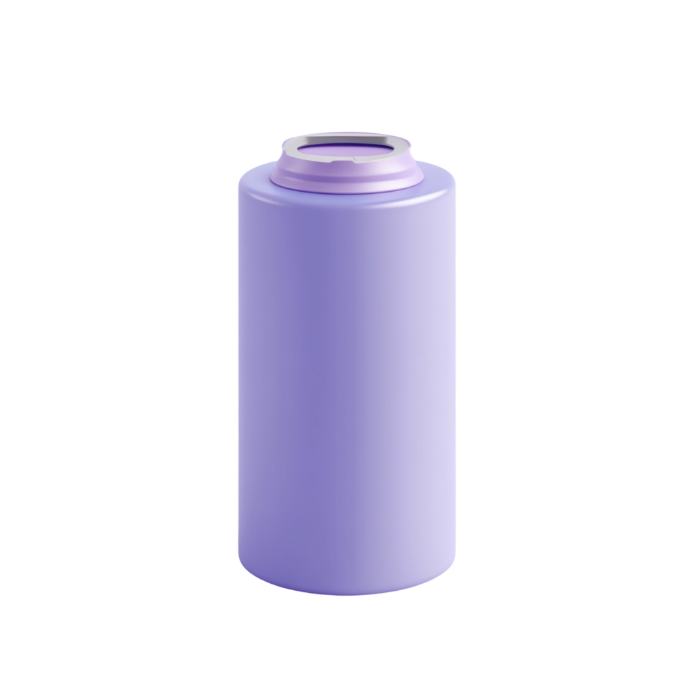 Lavender plastic bottle isolated on transparent background in front view png