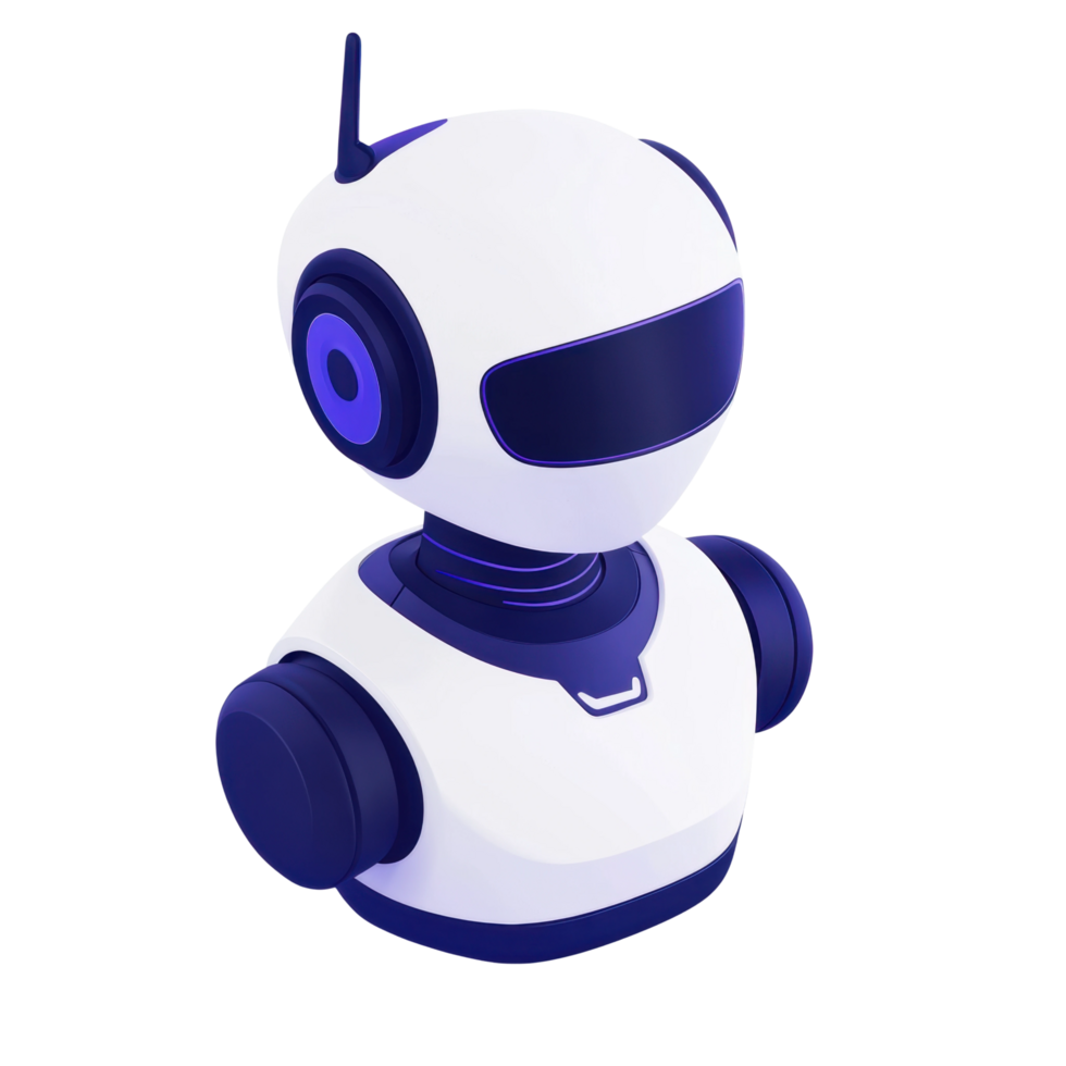 Futuristic robot assistant with ai technology design png