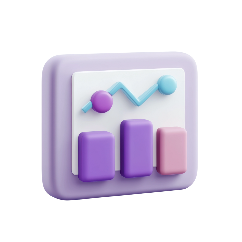 3d graph icon with bars and line chart png