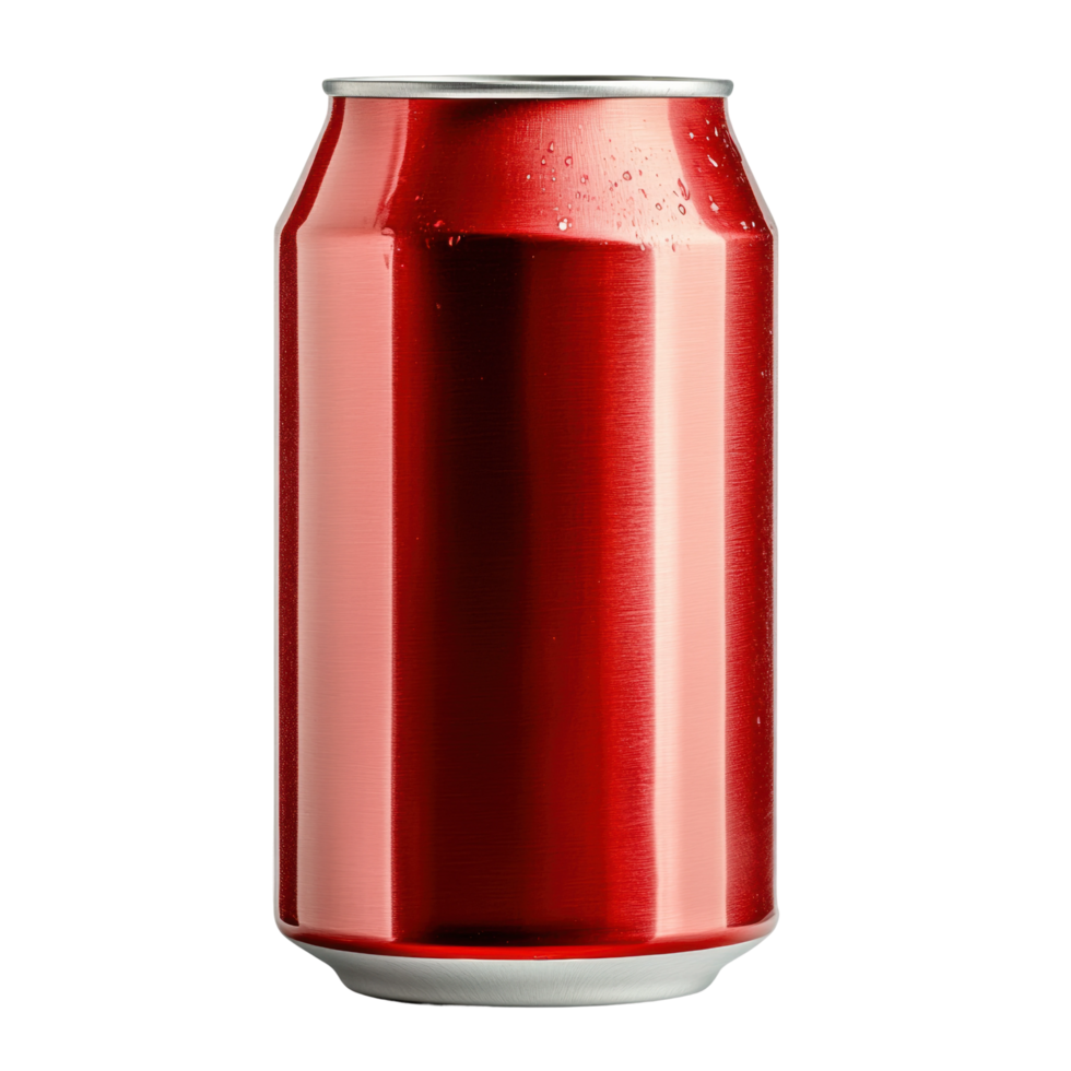 Red soda can with condensation on surface png