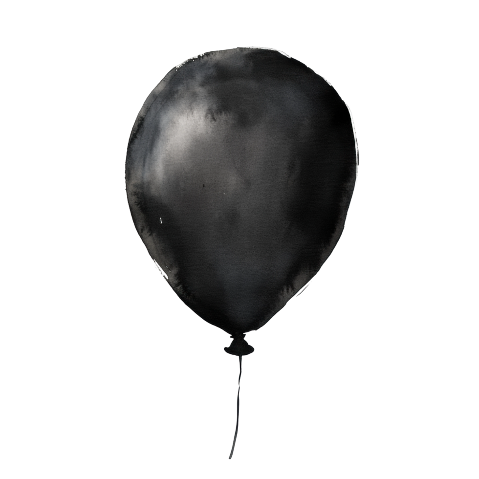 Dark balloon floating in minimalistic space depicting simplicity and solitude png