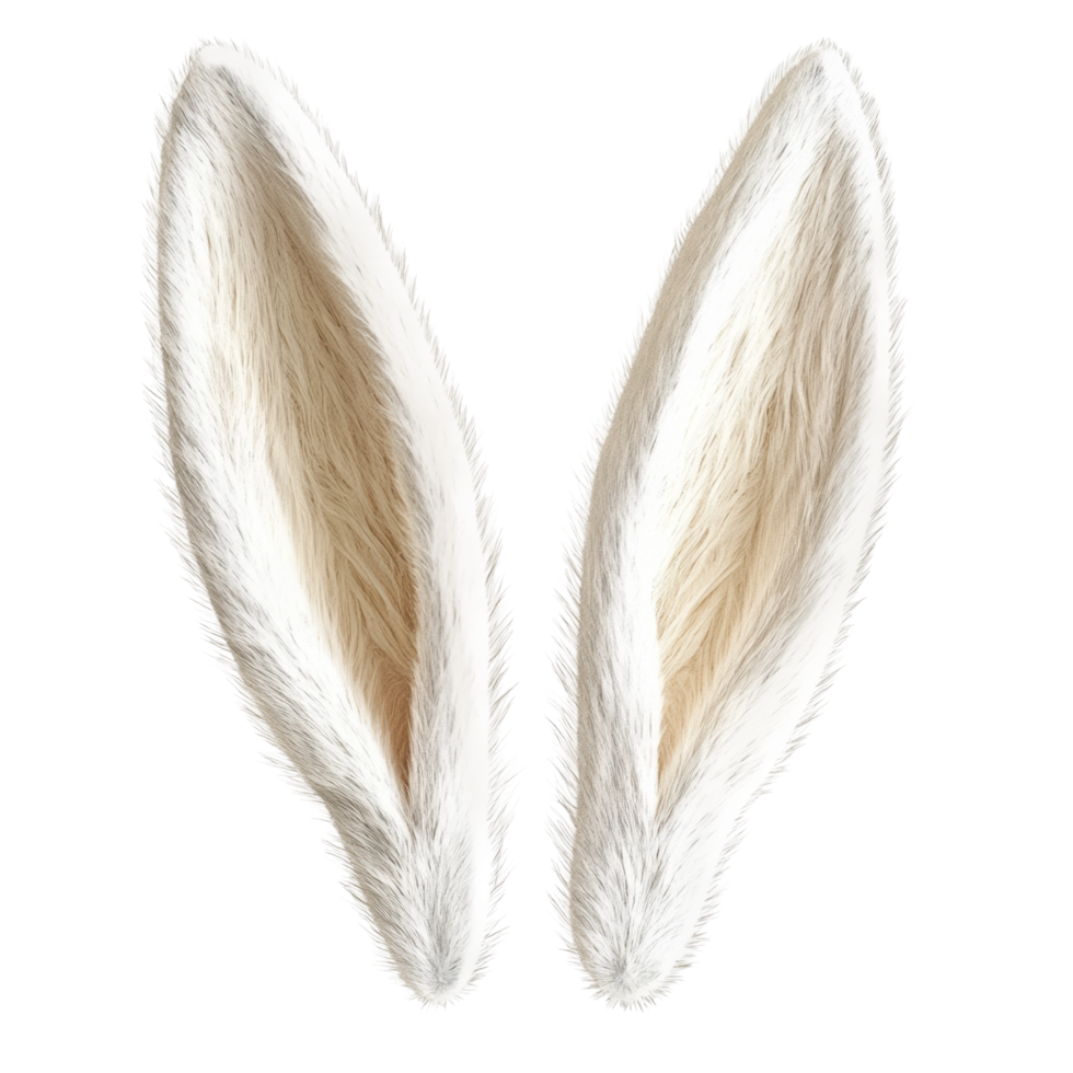 Fluffy white bunny ears costume accessory for fun celebrations and festive occasions png