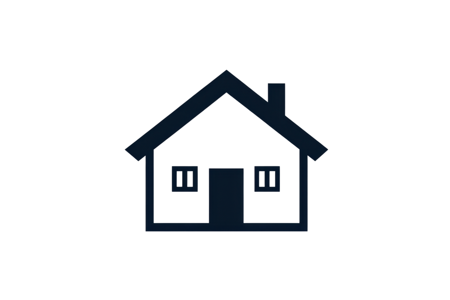 Minimalist house icon representing home and shelter with simple design png