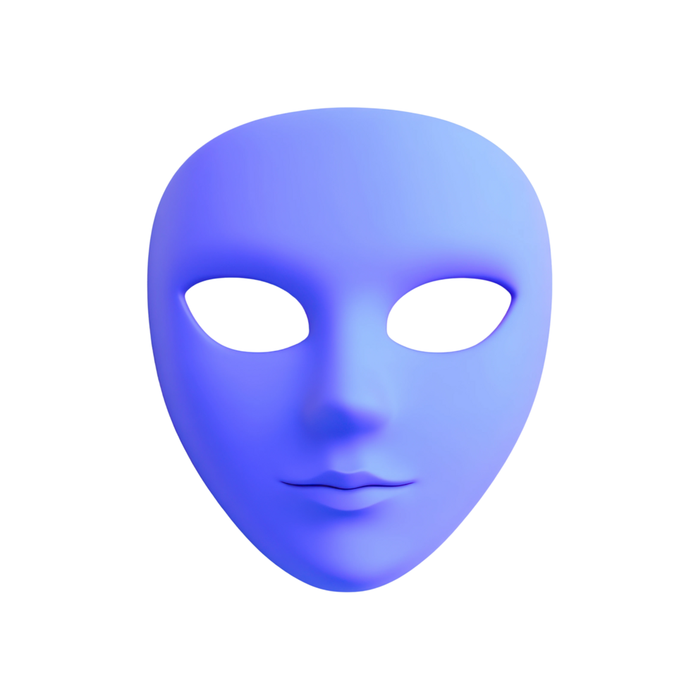 Blue mask with simple facial features png