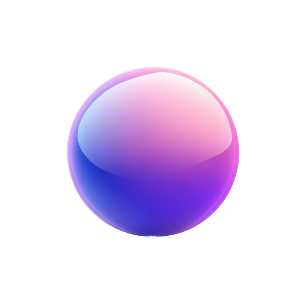 Glossy gradient sphere with reflective surface png