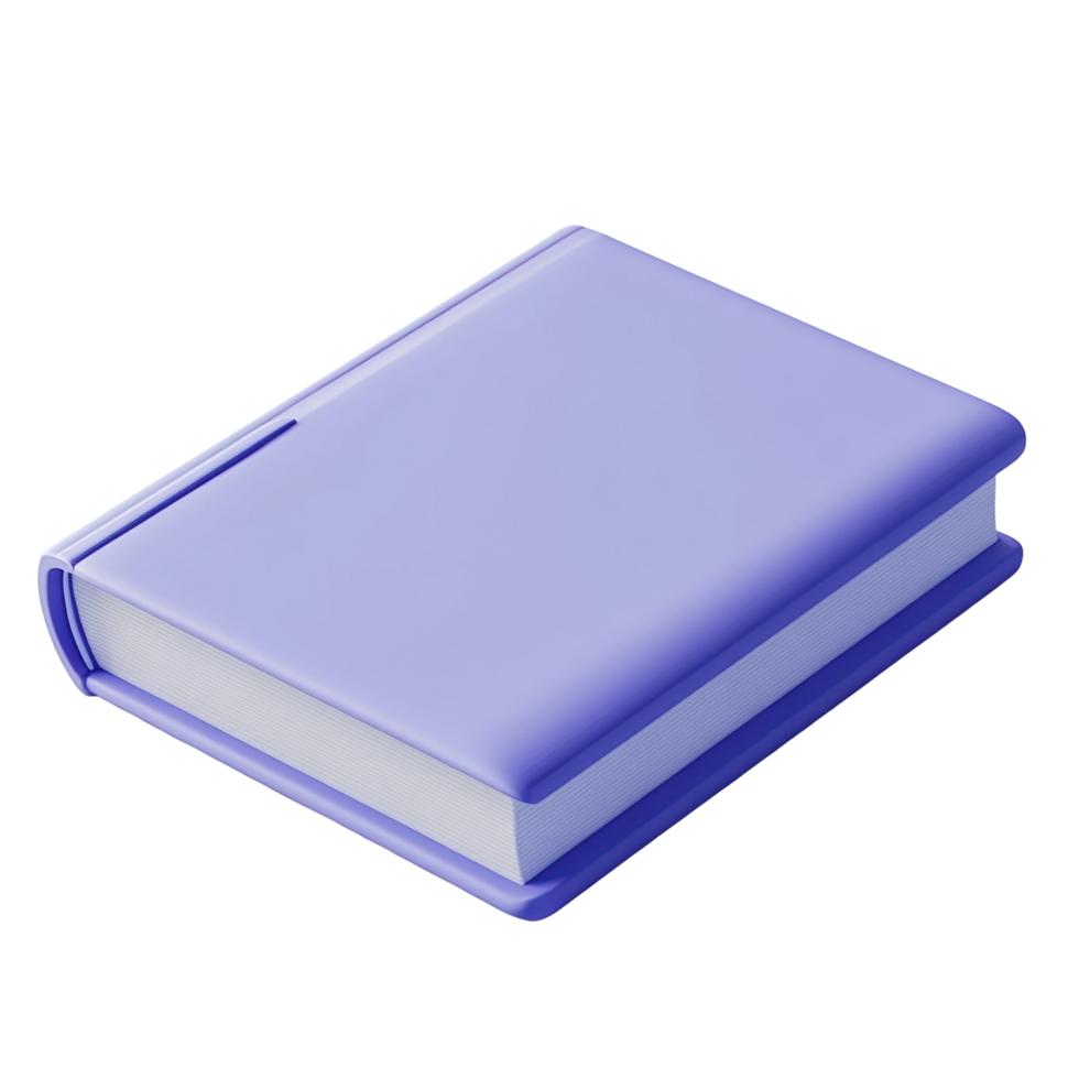 Closed purple book with simple design on white surface png