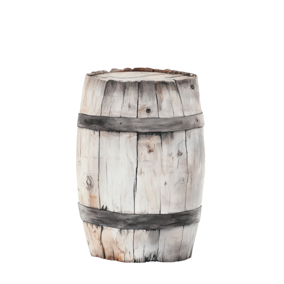 Rustic wooden barrel with vintage charm and natural texture png