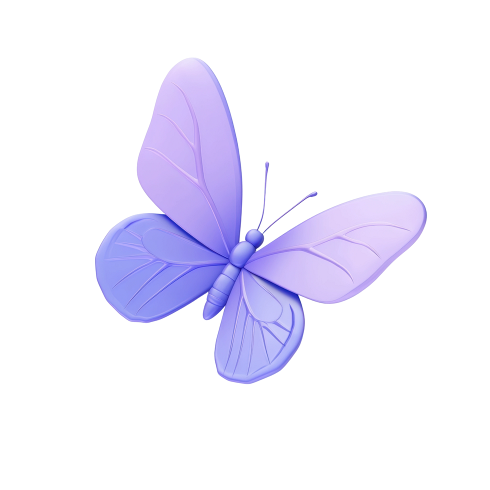 Lavender butterfly with detailed wings in flight png