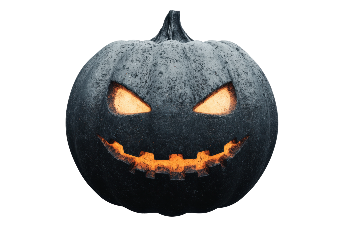 Spooky carved jack-o'-lantern pumpkin with glowing eyes and grinning face png