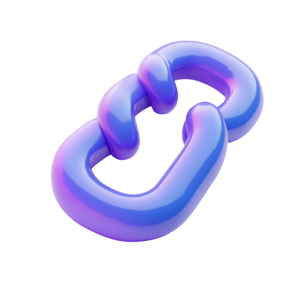Abstract twisted chain link design with purple gradient png