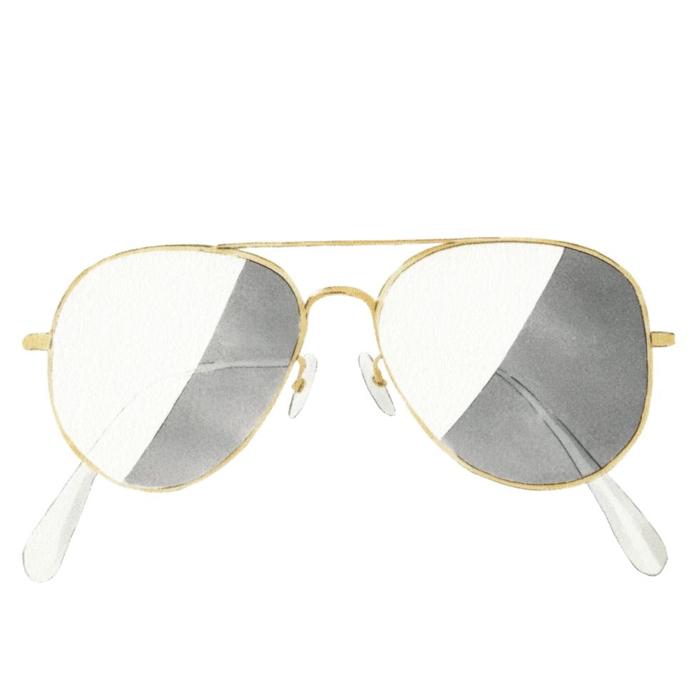 Stylish aviator sunglasses with metallic frame and tinted lenses png
