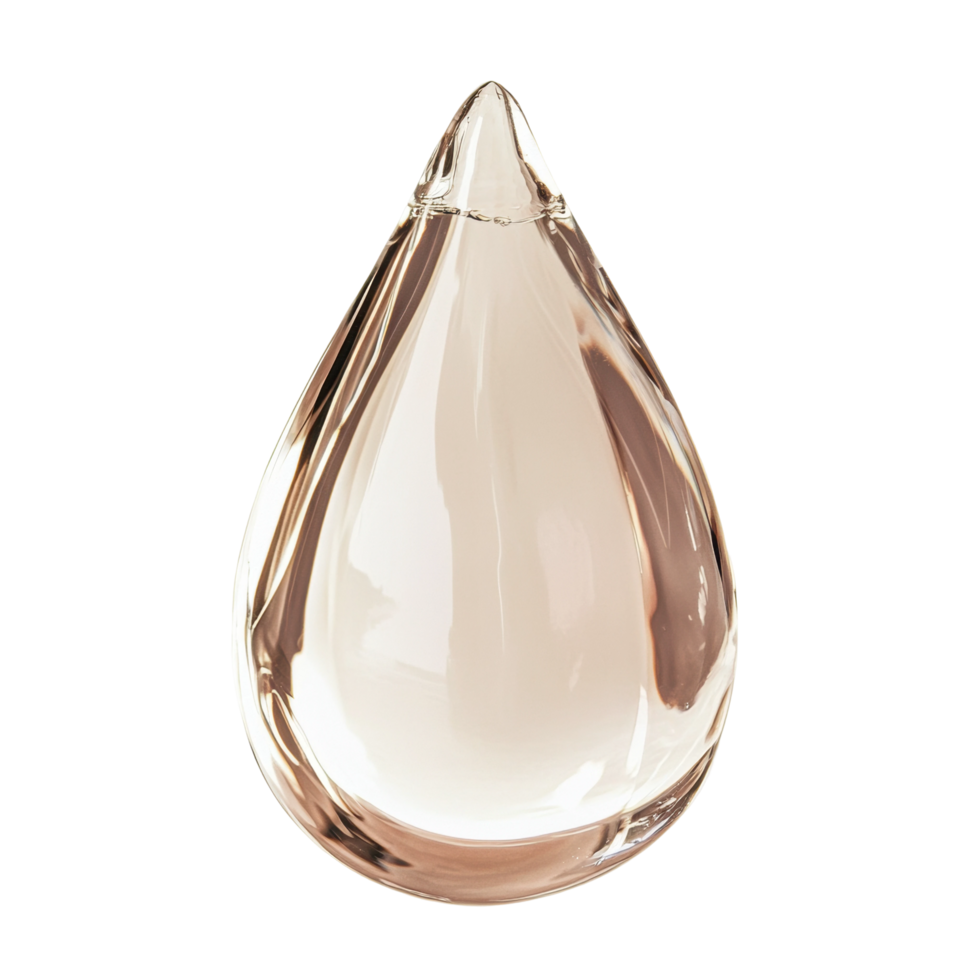 Elegant glass tear drop reflecting light with precision craftsmanship png
