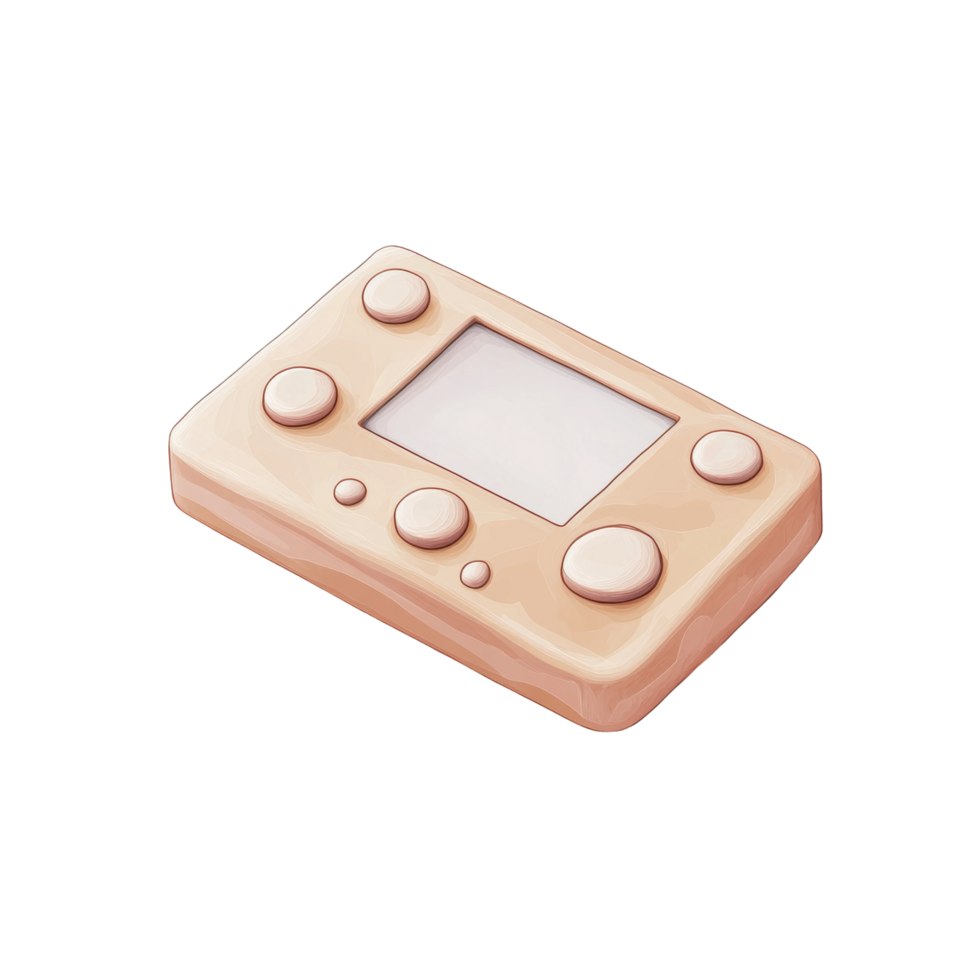 Retro handheld game console with buttons and screen png