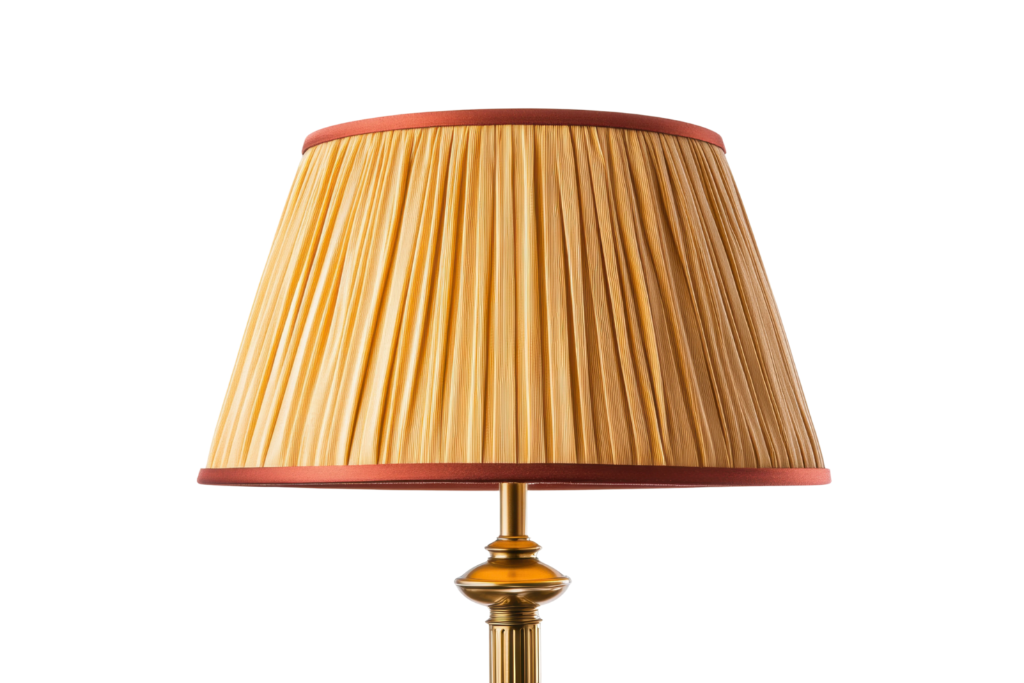 Elegant gold table lamp with pleated shade png