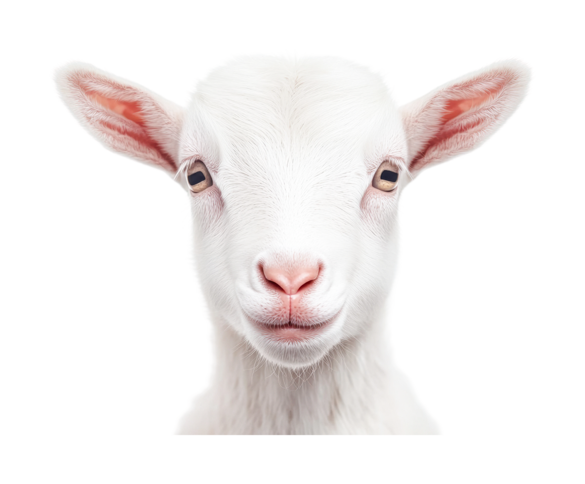 Close-up portrait of an adorable goat with curious expression png