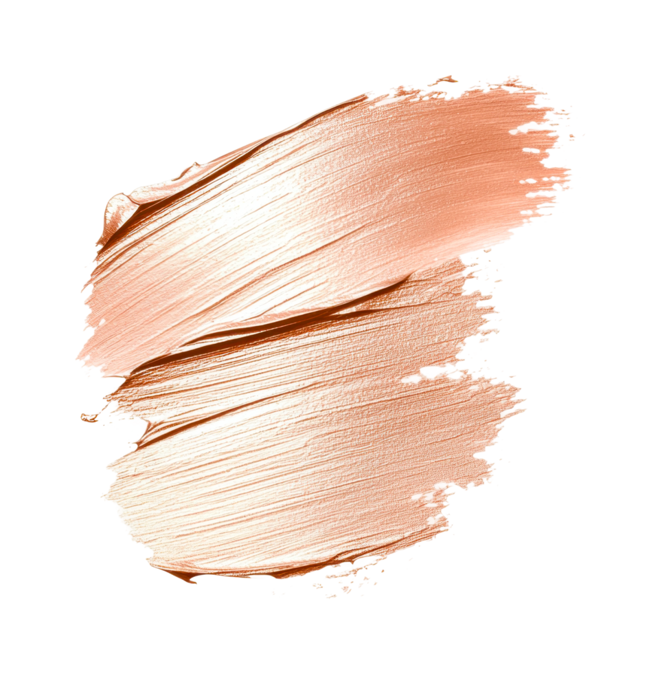 Metallic rose gold makeup swatch with shimmering finish png