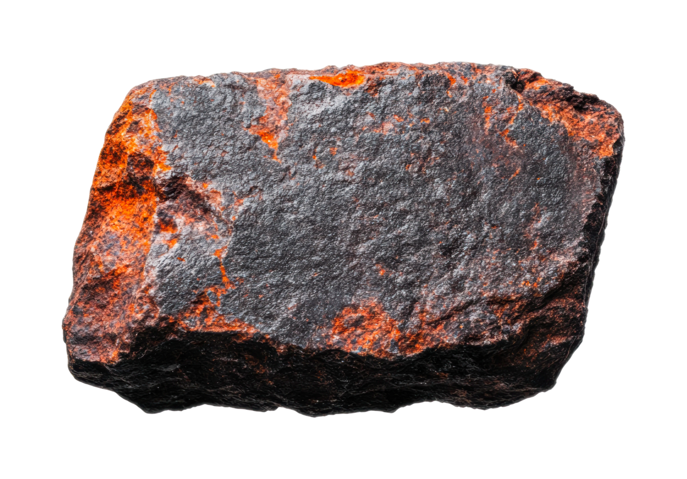 Raw iron ore rock with rough texture and natural patterns png