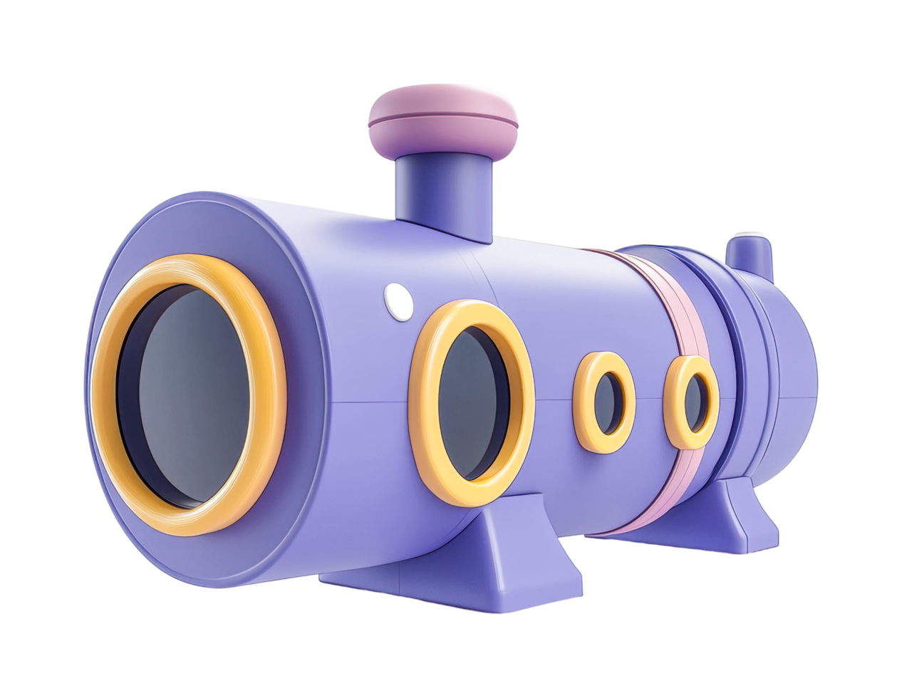 Colorful toy periscope with circular windows and playful design png