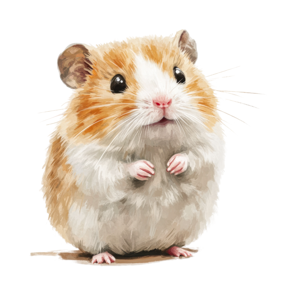 Adorable fluffy hamster with curious expression png