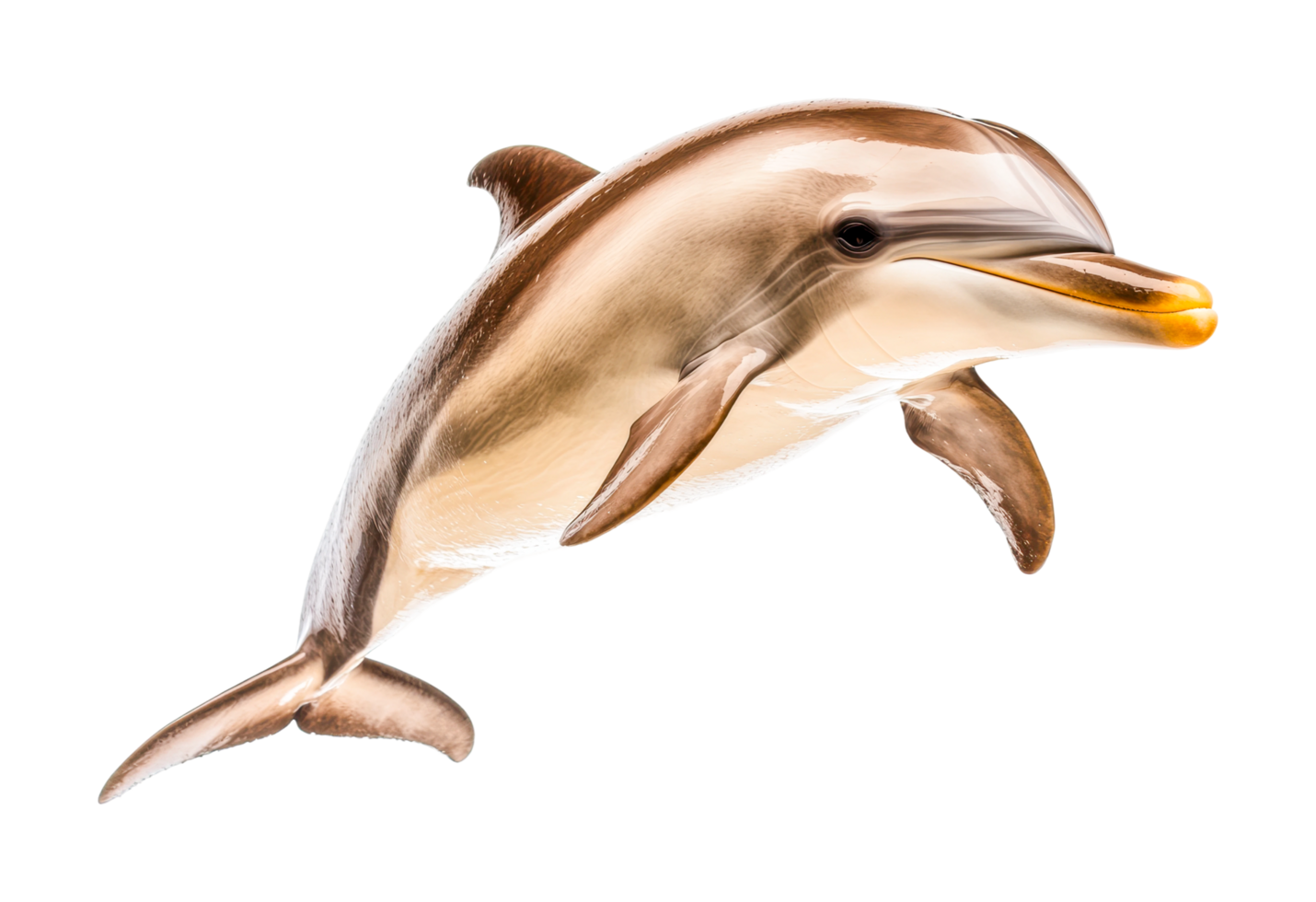 Dynamic dolphin jump with bright eyes and sleek body png