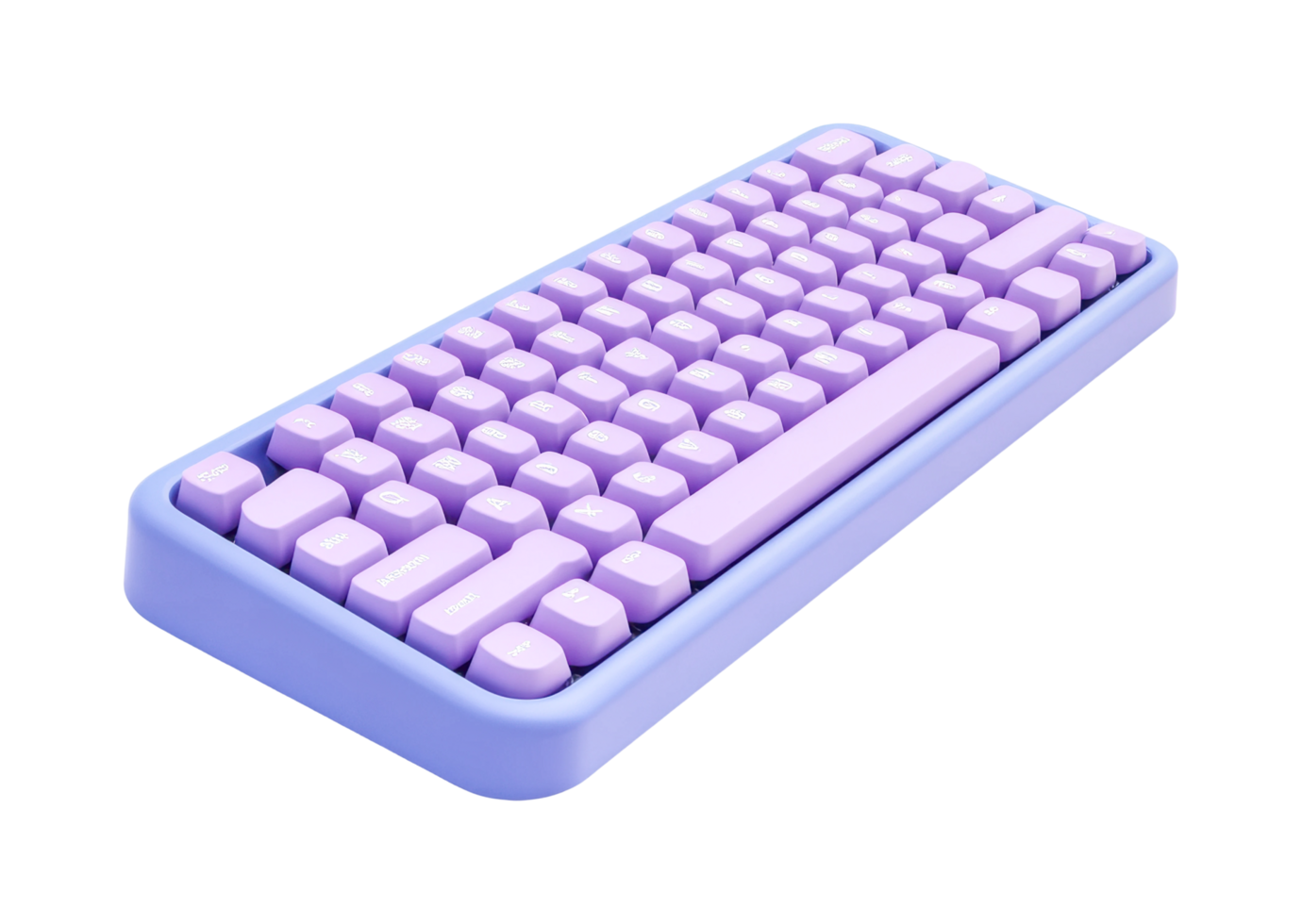 Purple and blue mechanical keyboard with modern design png